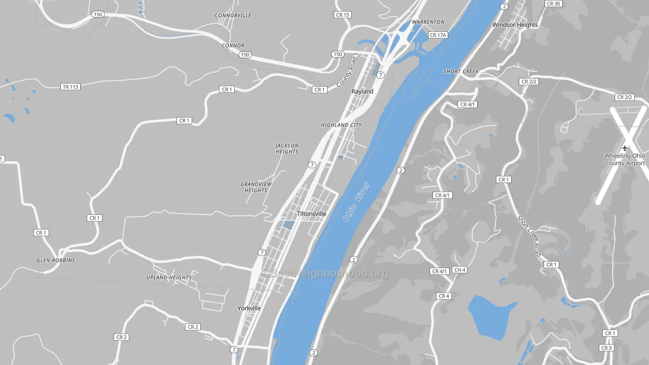 Transit Grade map of Tiltonsville, OH