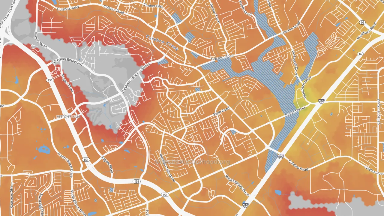 Transit Grade map of Timber Ridge, San Antonio, TX