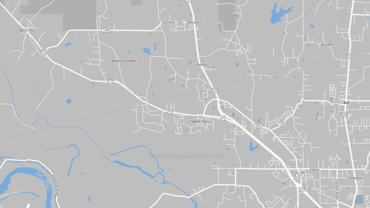 Transit Grade map of Timber Trails, LA