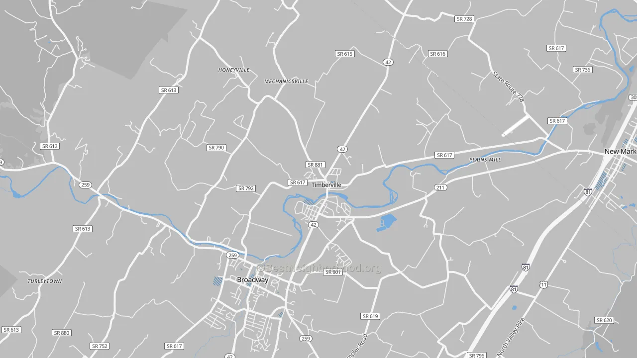 Transit Grade map of Timberville, VA
