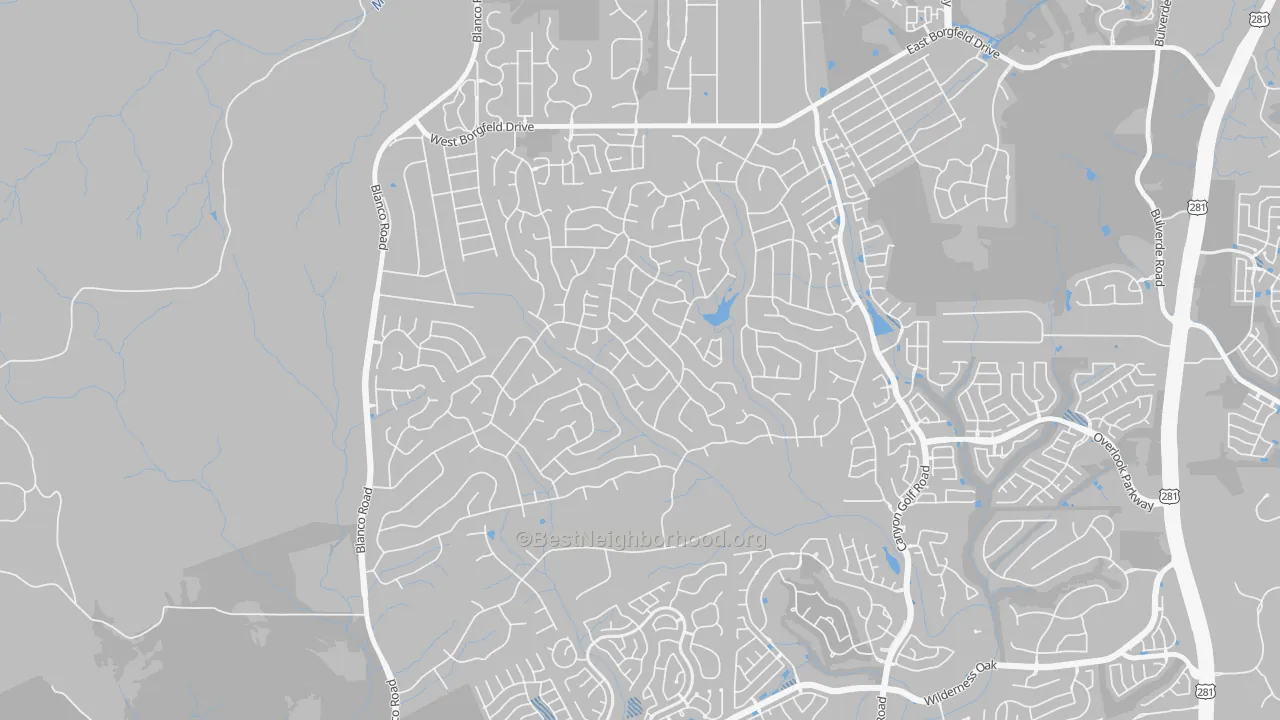 Transit Grade map of Timberwood Park, San Antonio, TX