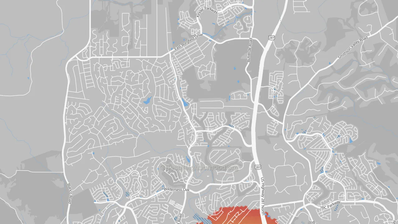 Transit Grade map of Timberwood Park, TX