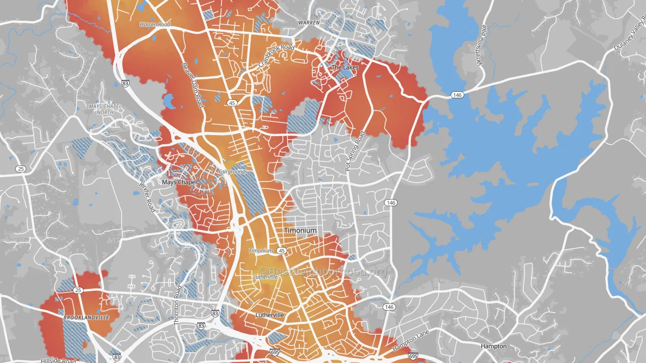 Transit Grade map of Timonium, MD