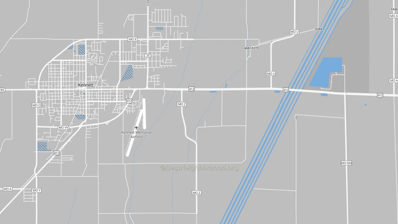 Transit Grade map of Tinkerville, MO