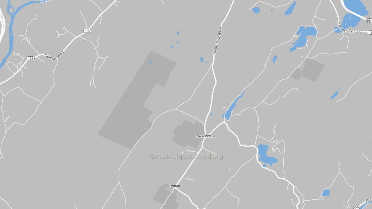 Transit Grade map of Tinkerville, NH