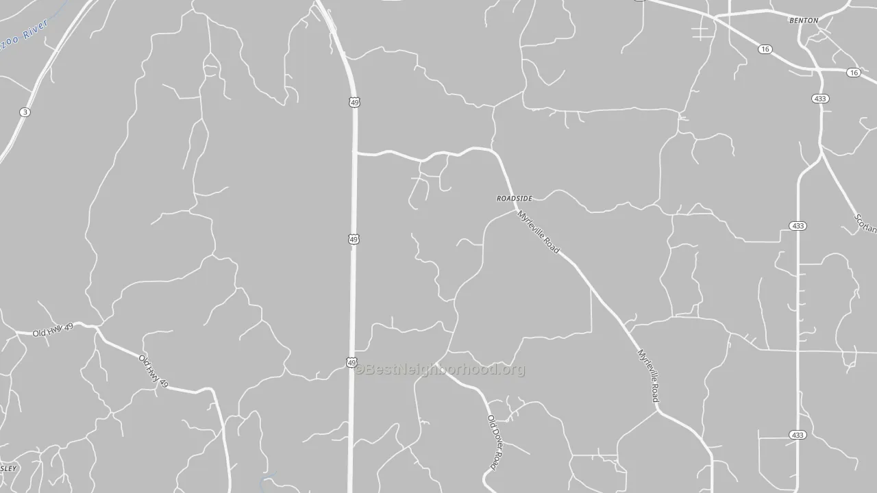 Transit Grade map of Tinsley, MS