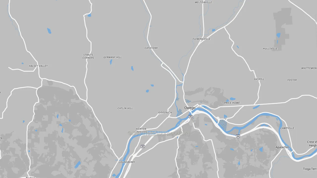 Transit Grade map of Tioga County, NY