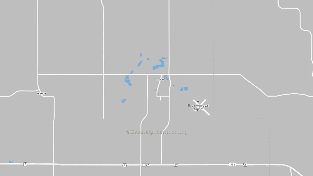 Transit Grade map of Tioga, ND