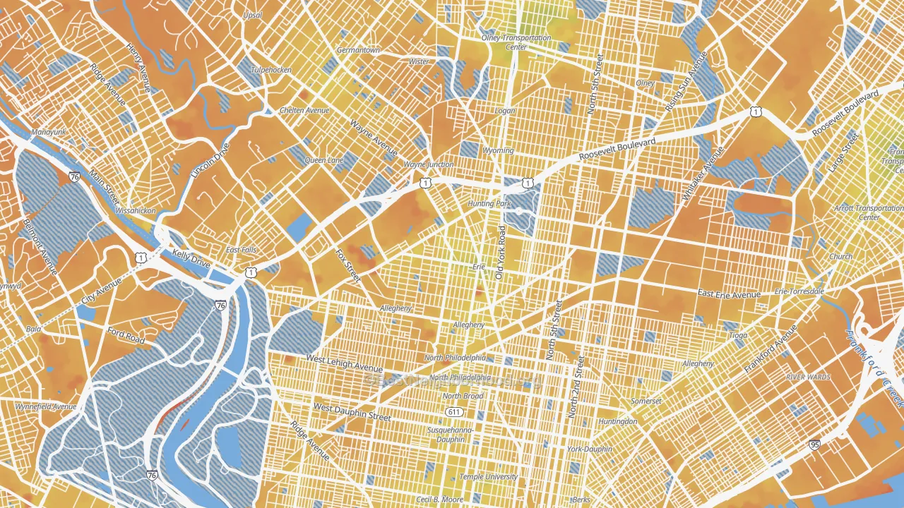 Transit Grade map of Tioga-Nicetown, Philadelphia, PA