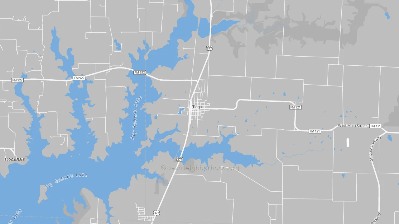 Transit Grade map of Tioga, TX