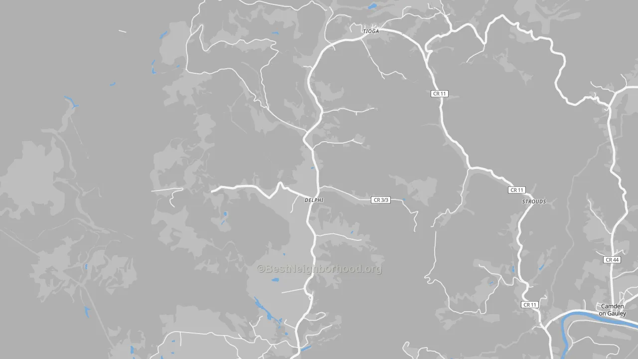 Transit Grade map of Tioga, WV
