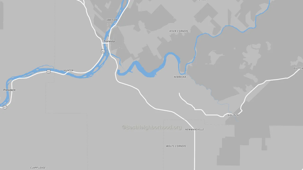 Transit Grade map of Tionesta, PA
