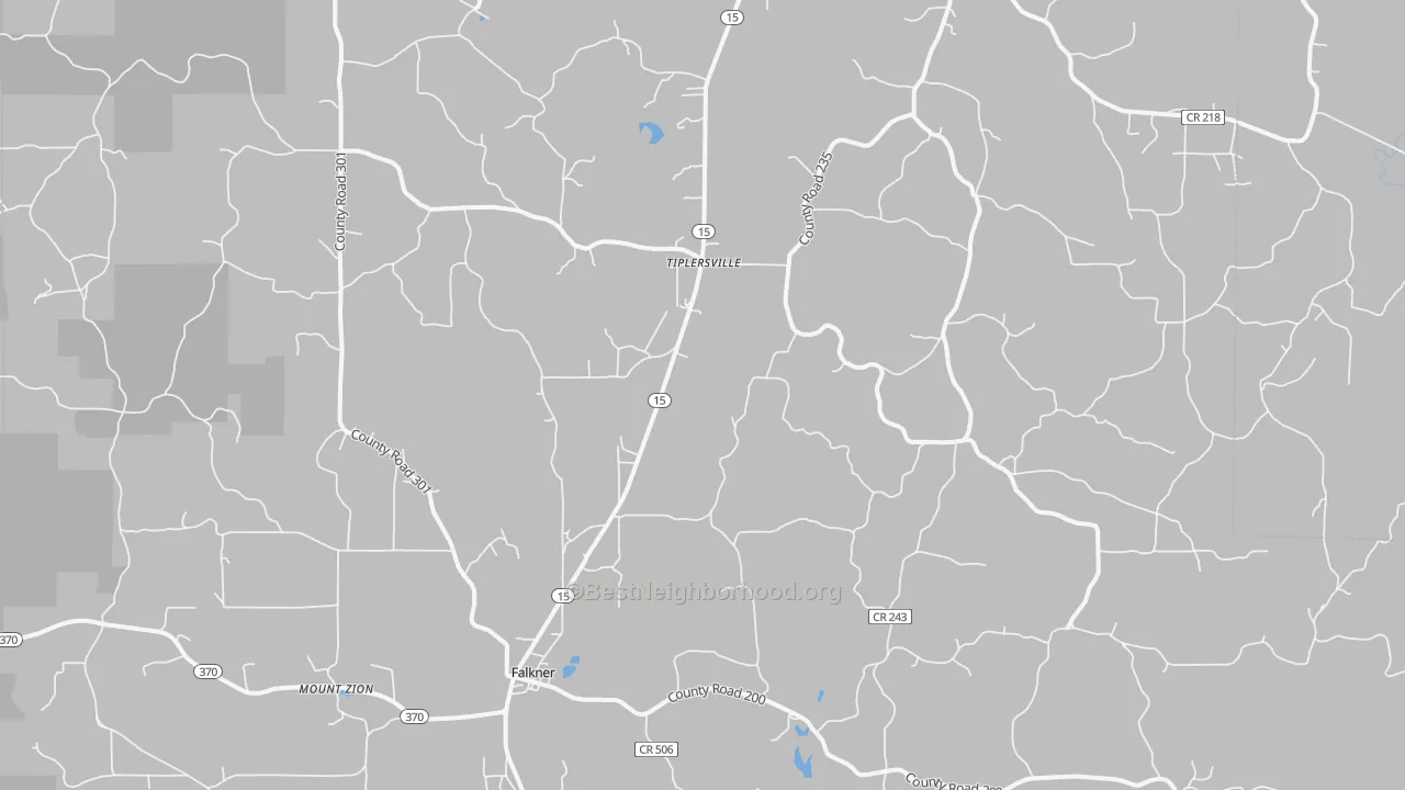 Transit Grade map of Tiplersville, MS