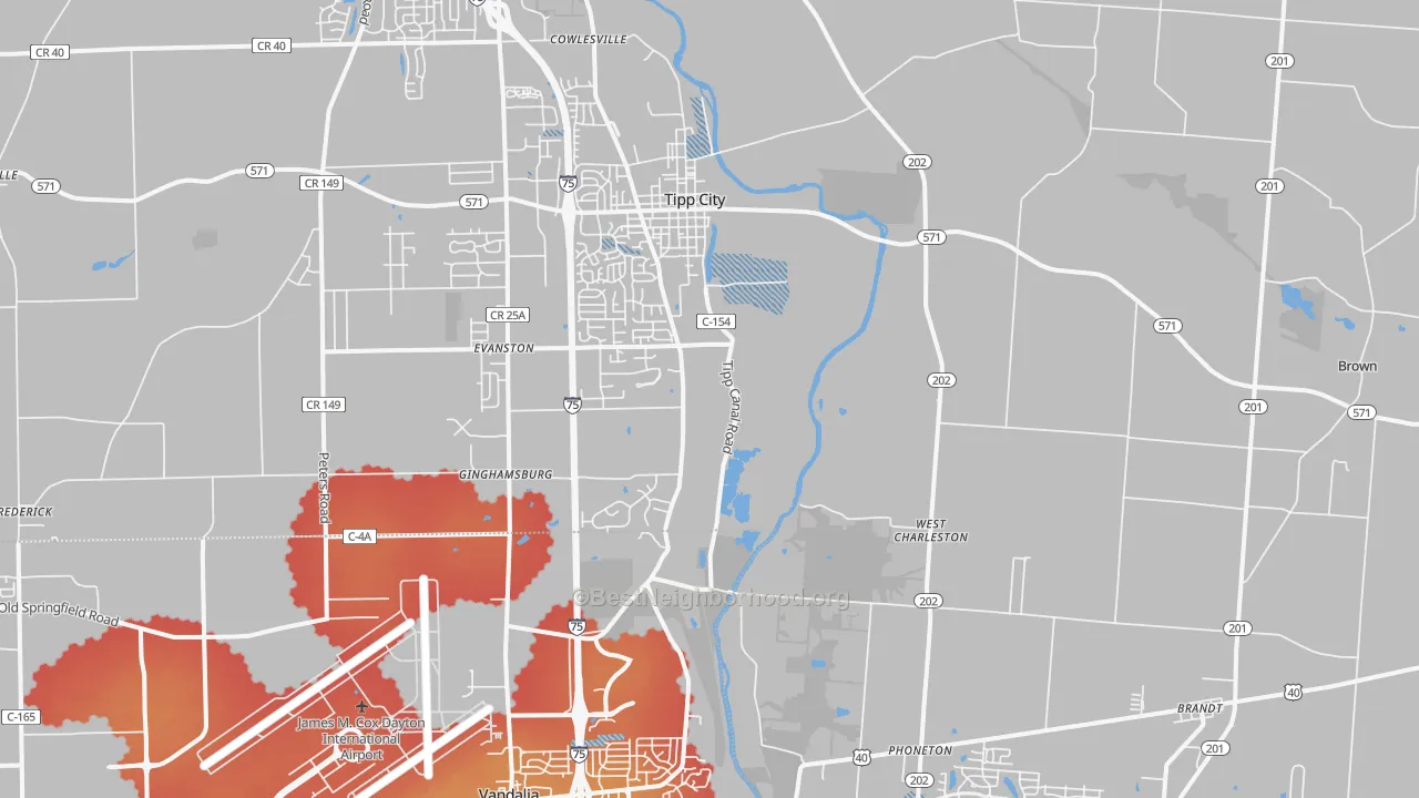 Transit Grade map of Tipp City, OH