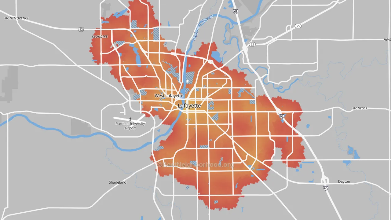 Transit Grade map of Tippecanoe County, IN