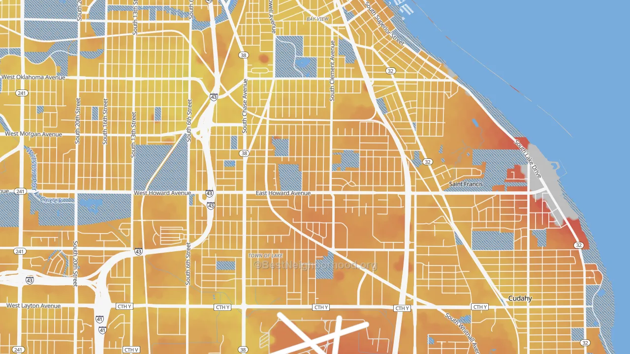 Transit Grade map of Tippecanoe, Milwaukee, WI