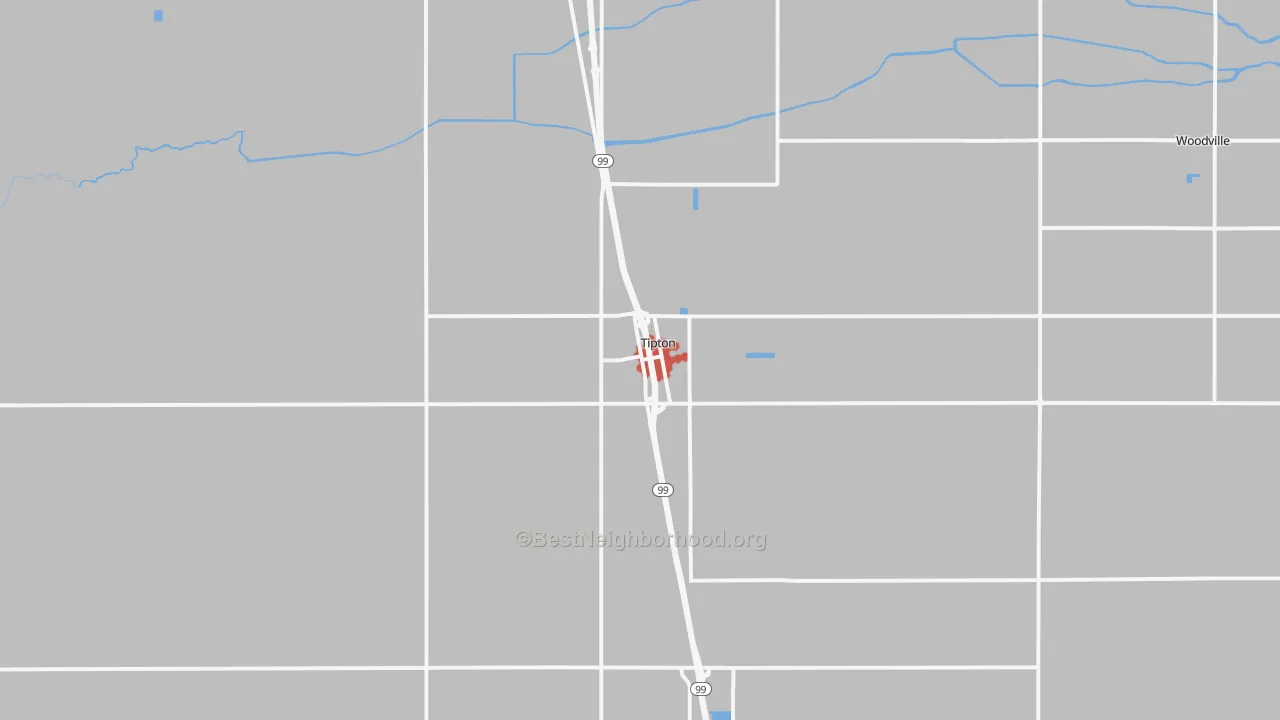 Transit Grade map of Tipton, CA