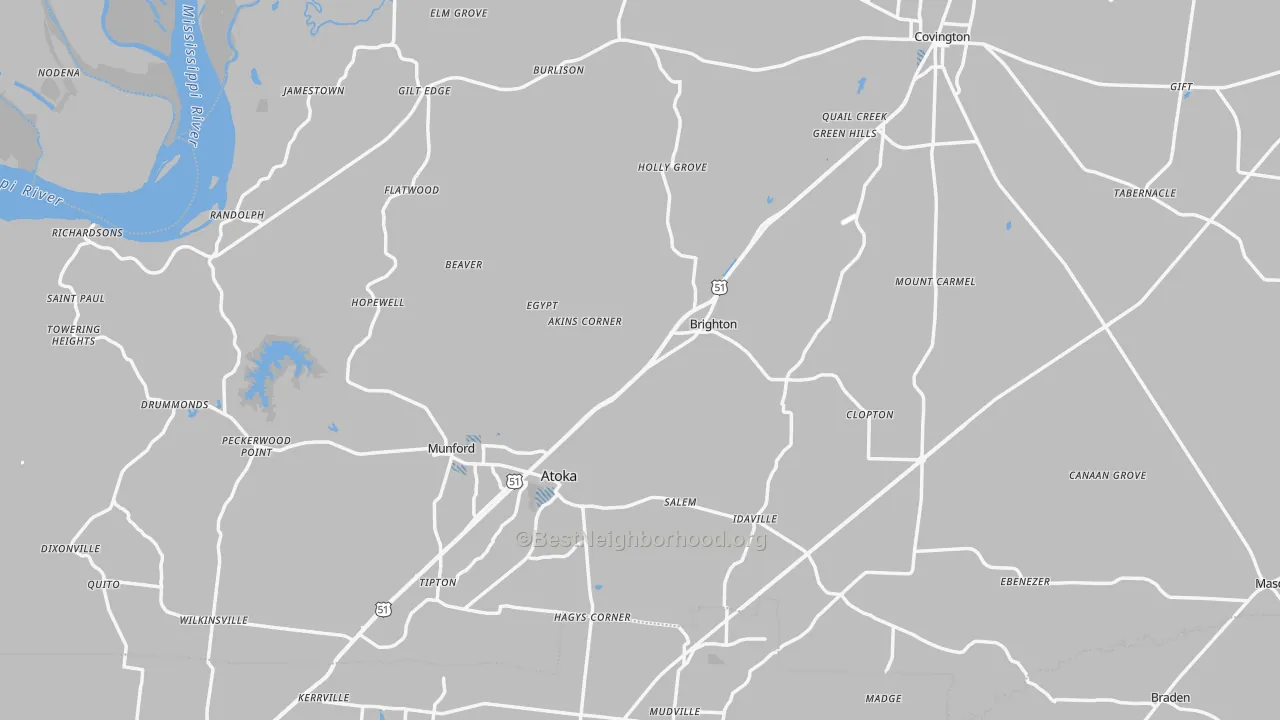 Transit Grade map of Tipton County, TN