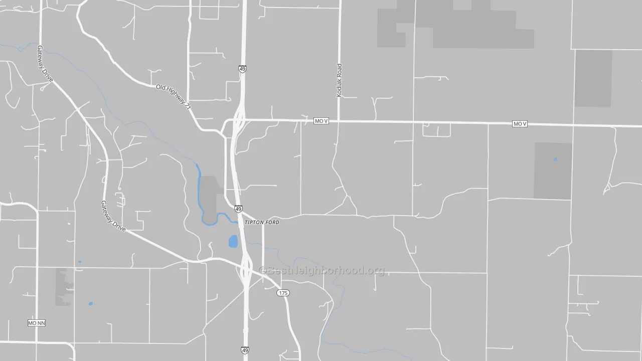 Transit Grade map of Tipton Ford, MO