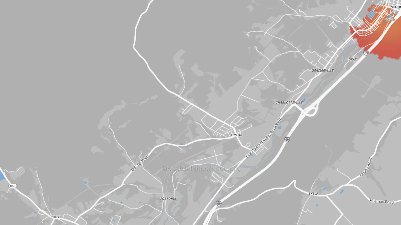 Transit Grade map of Tipton, PA