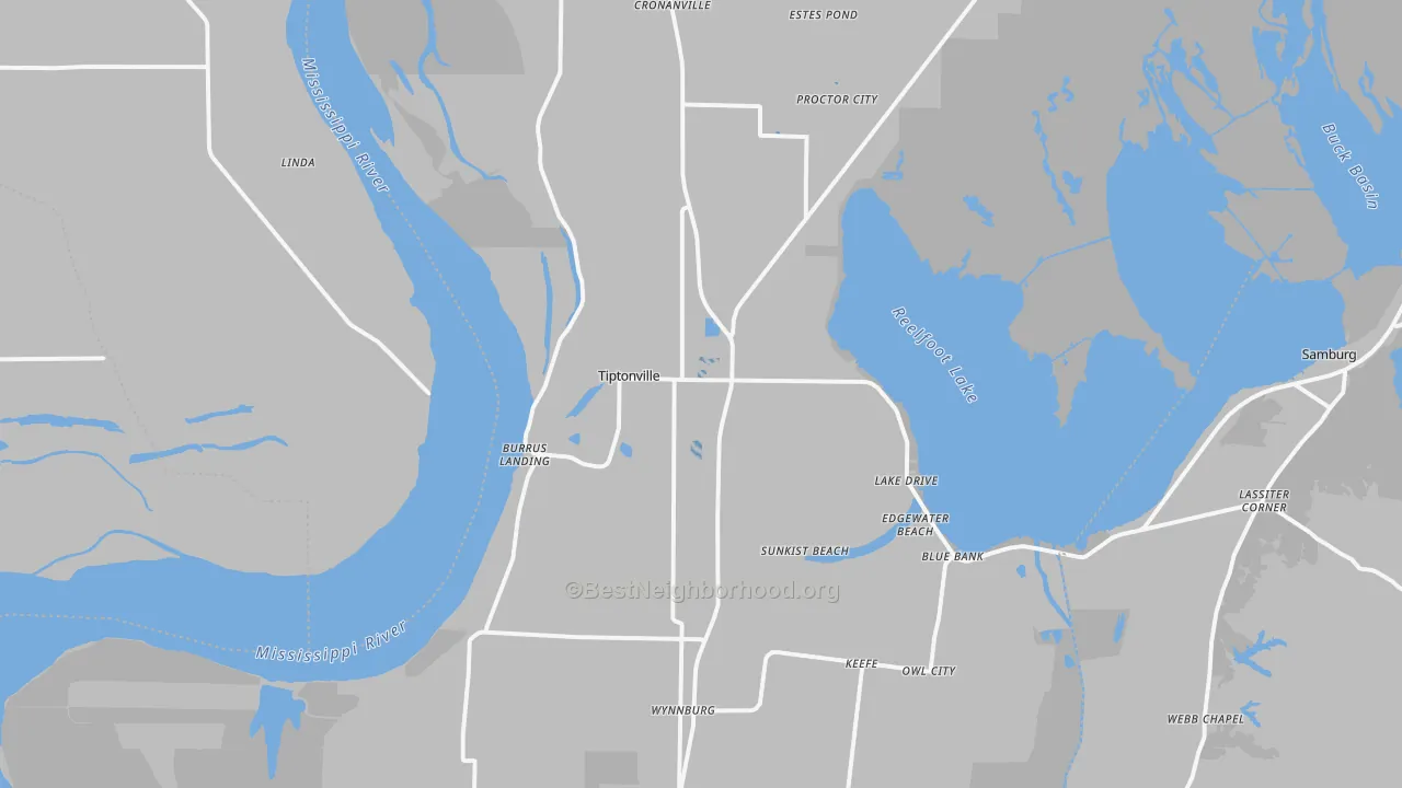 Transit Grade map of Tiptonville, TN