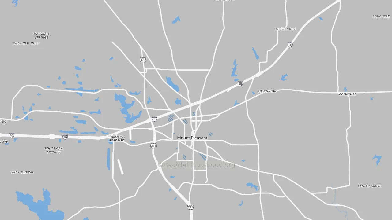 Transit Grade map of Titus County, TX