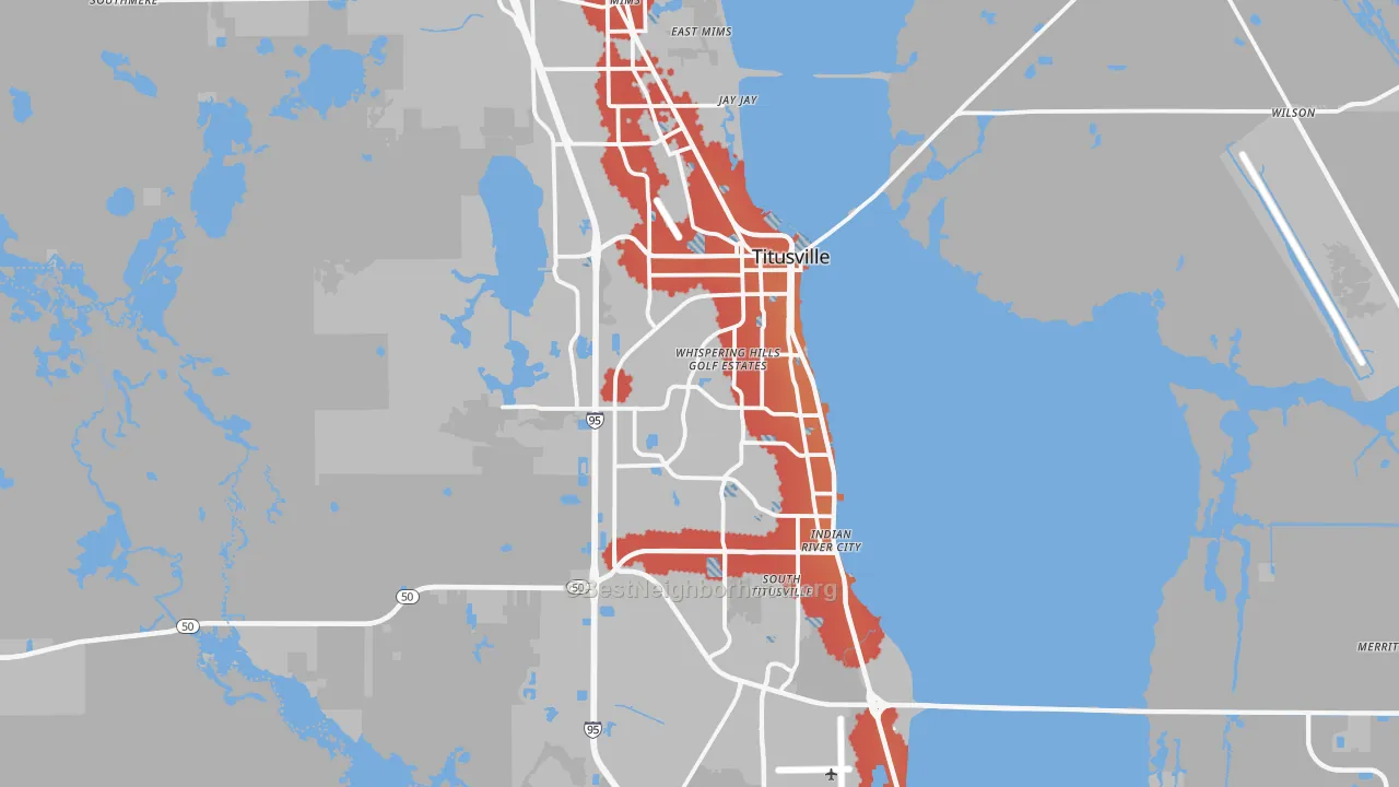 Transit Grade map of Titusville, FL