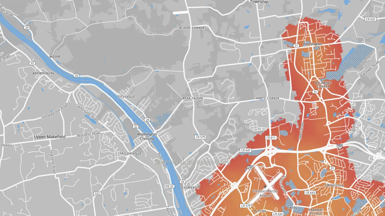Transit Grade map of Titusville, NJ