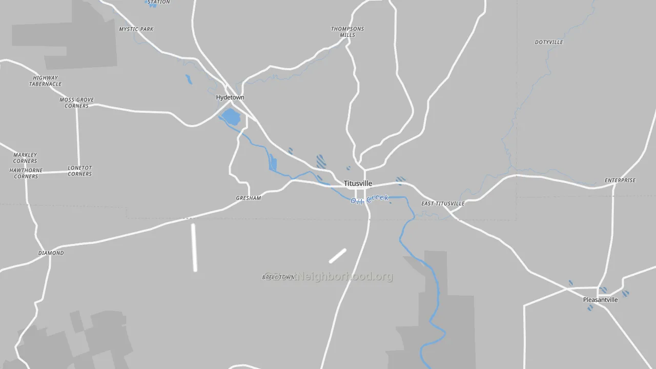 Transit Grade map of Titusville, PA