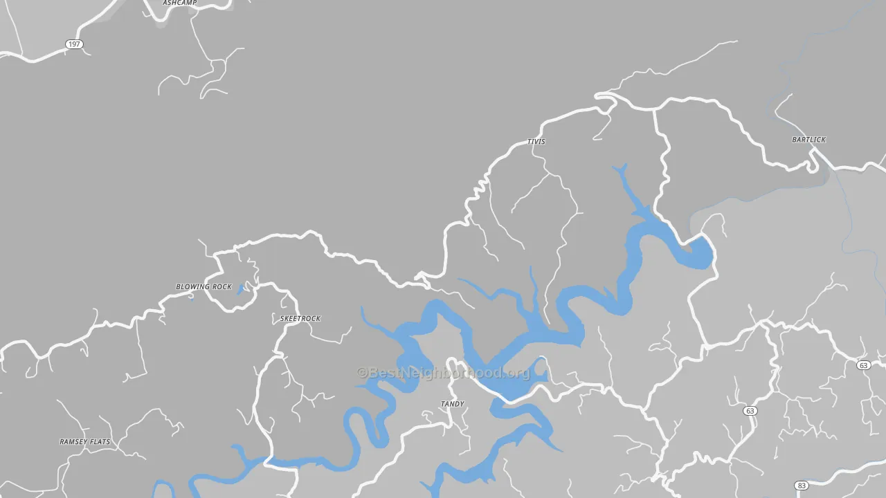 Transit Grade map of Tivis, VA