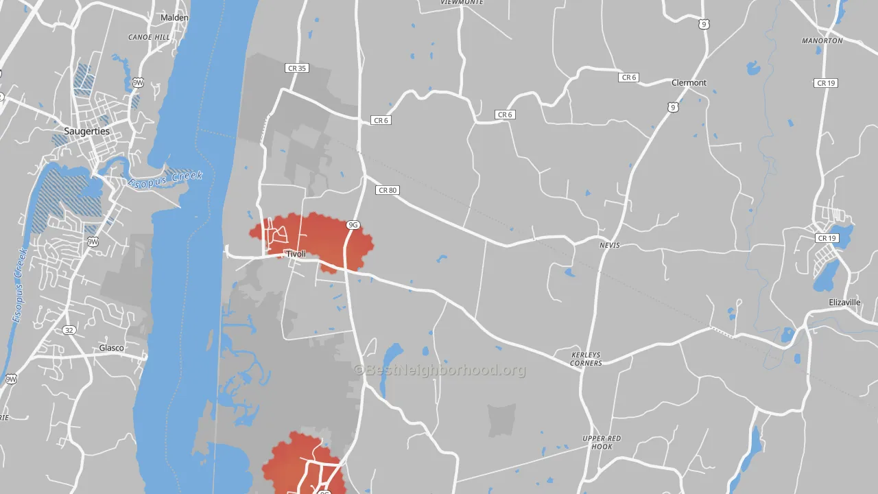 Transit Grade map of Tivoli, NY