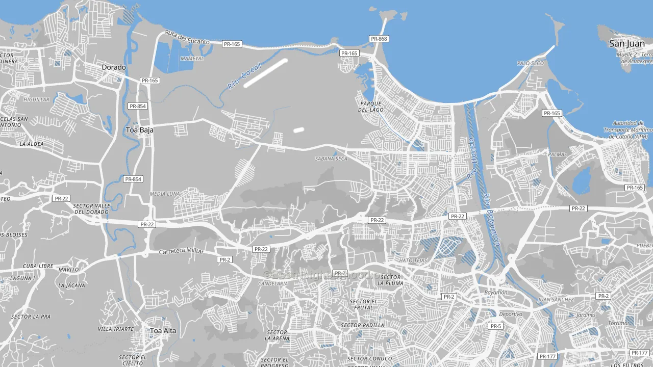 Transit Grade map of Toa Baja Municipio, PR