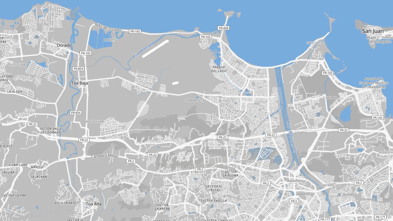 Transit Grade map of Toa Baja, PR