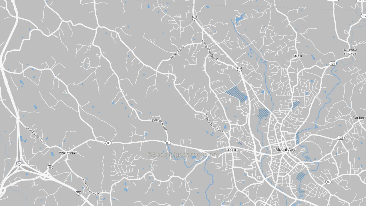Transit Grade map of Toast, NC