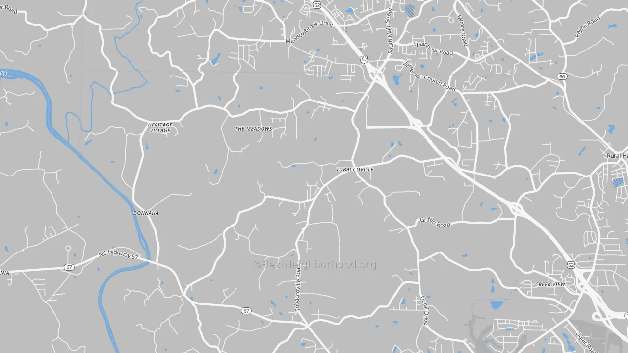 Transit Grade map of Tobaccoville, NC