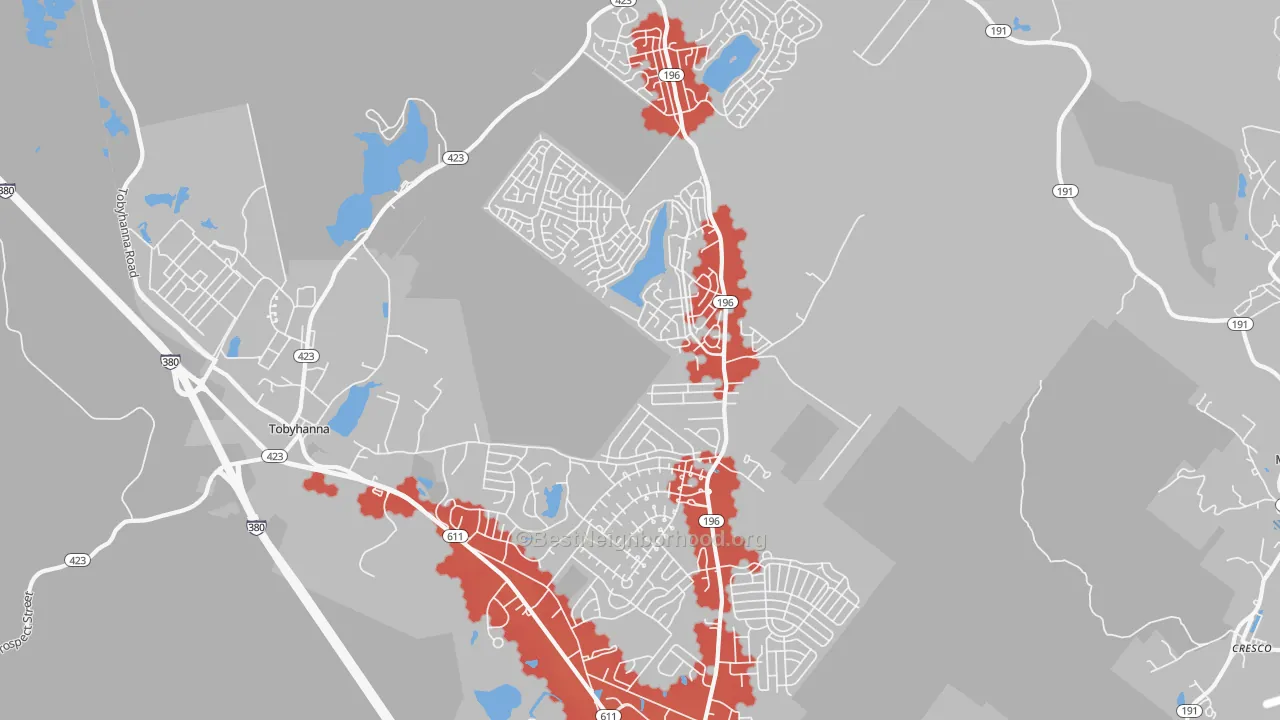 Transit Grade map of Tobyhanna, PA