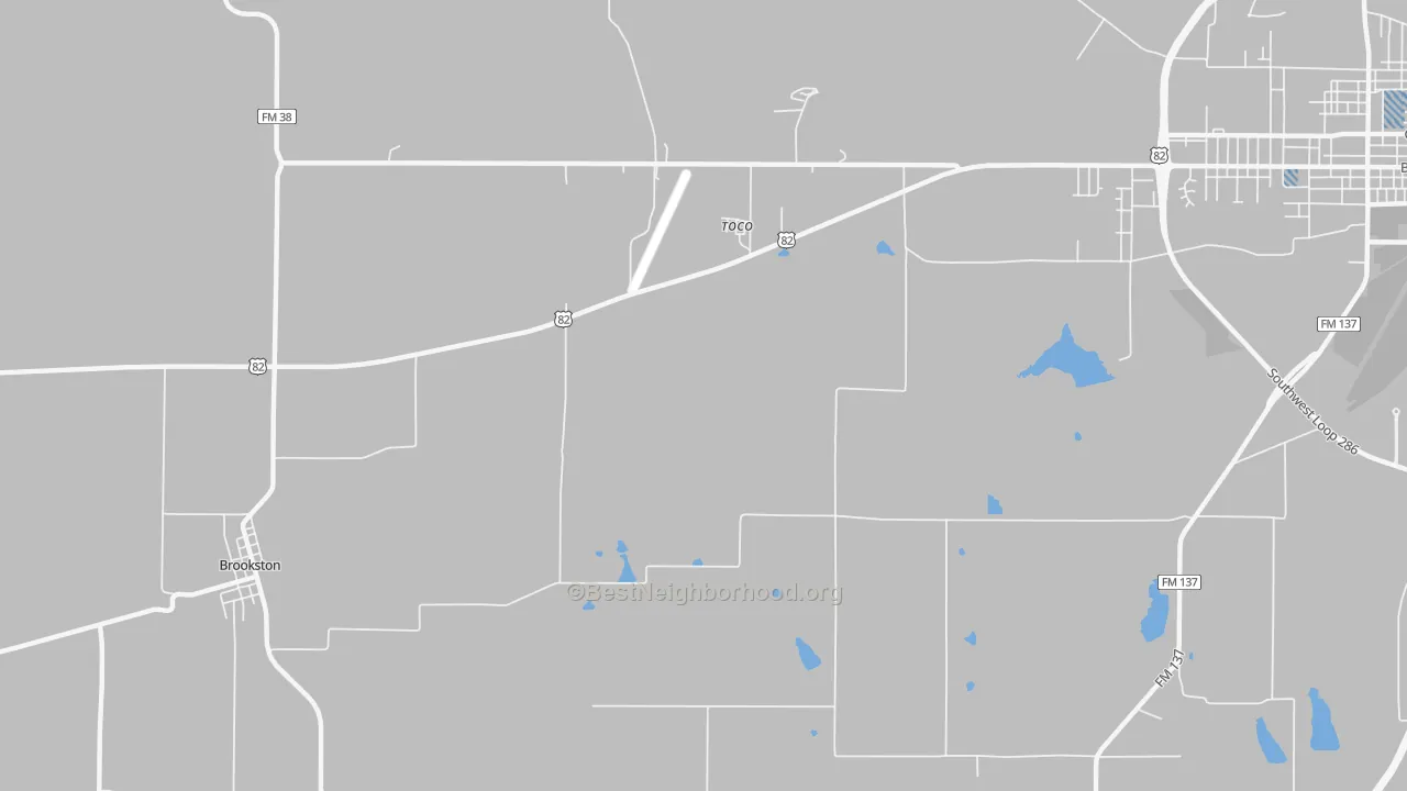 Transit Grade map of Toco, TX