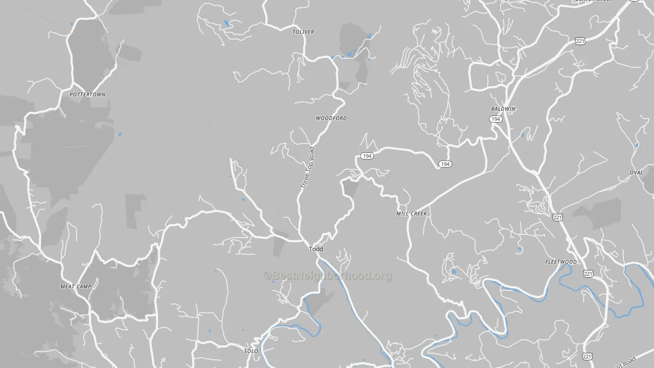 Transit Grade map of Todd, NC