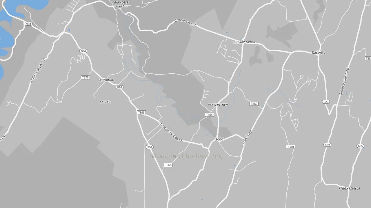 Transit Grade map of Todd, PA