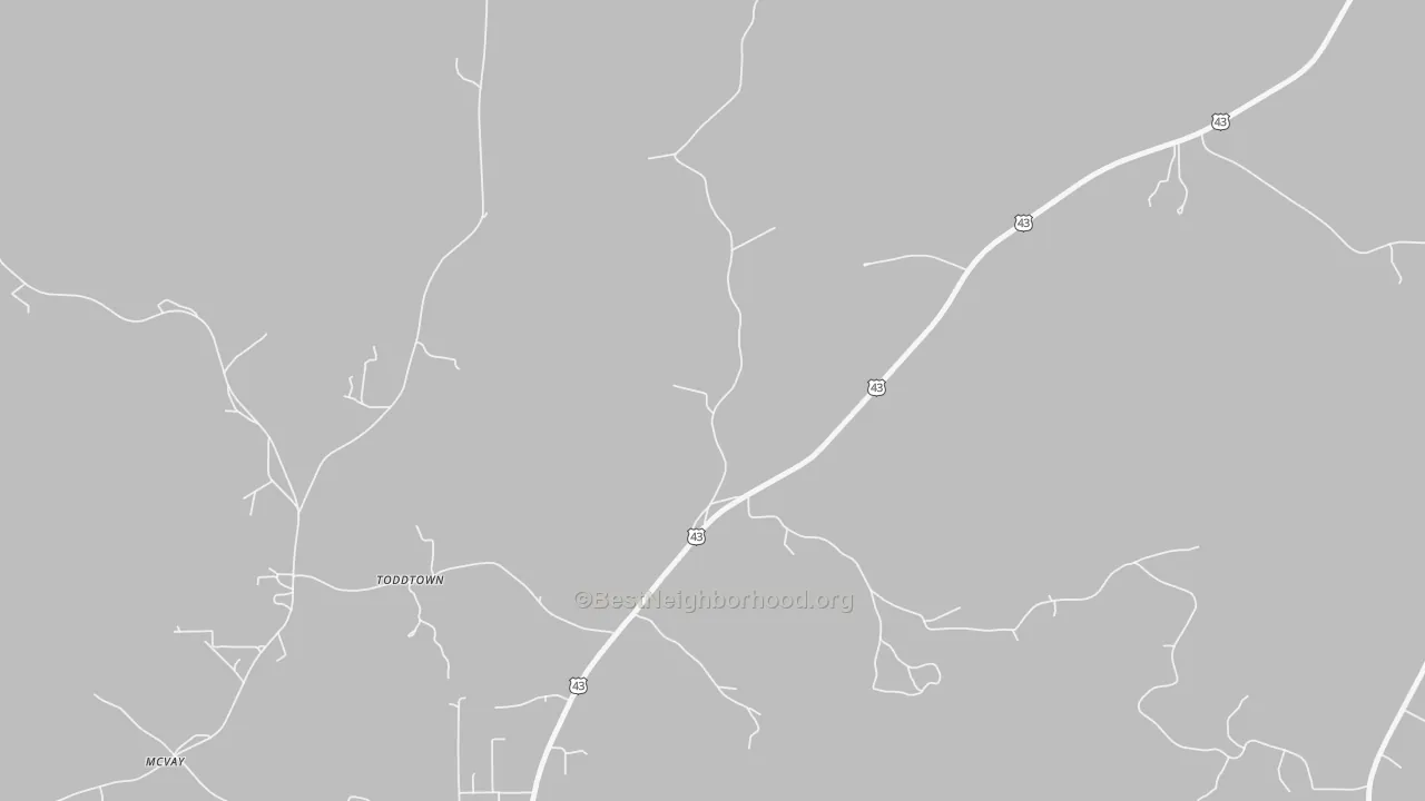 Transit Grade map of Toddtown, AL