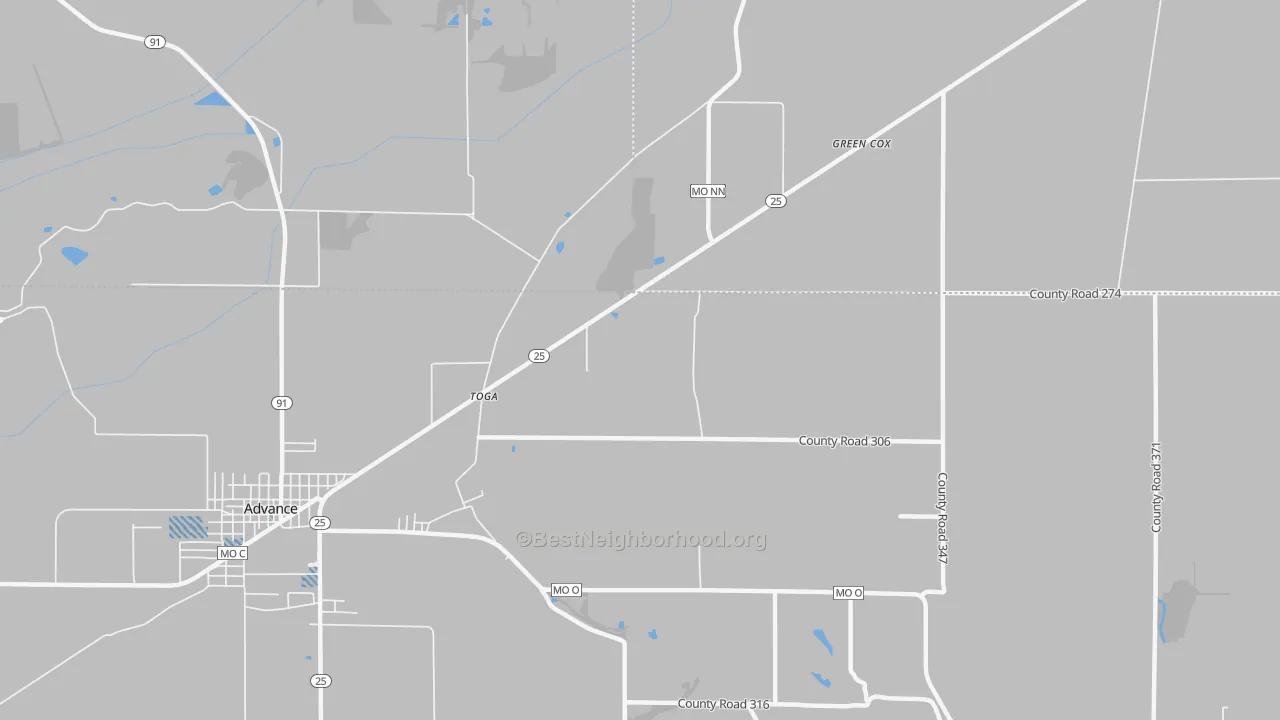 Transit Grade map of Toga, MO