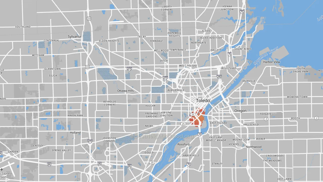 Transit Grade map of Toledo, OH