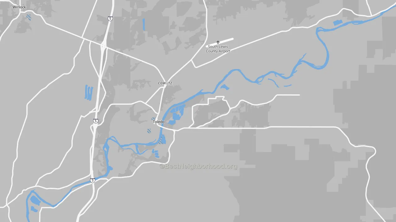 Transit Grade map of Toledo, WA