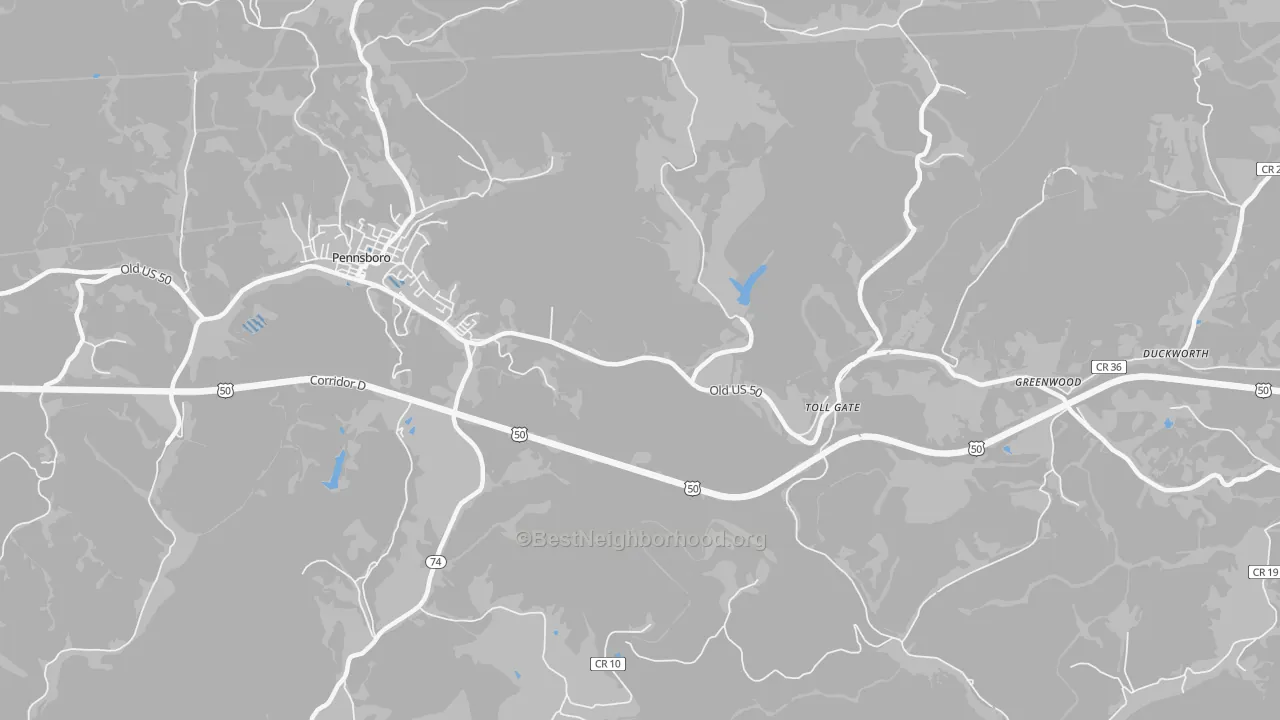 Transit Grade map of Toll Gate, WV