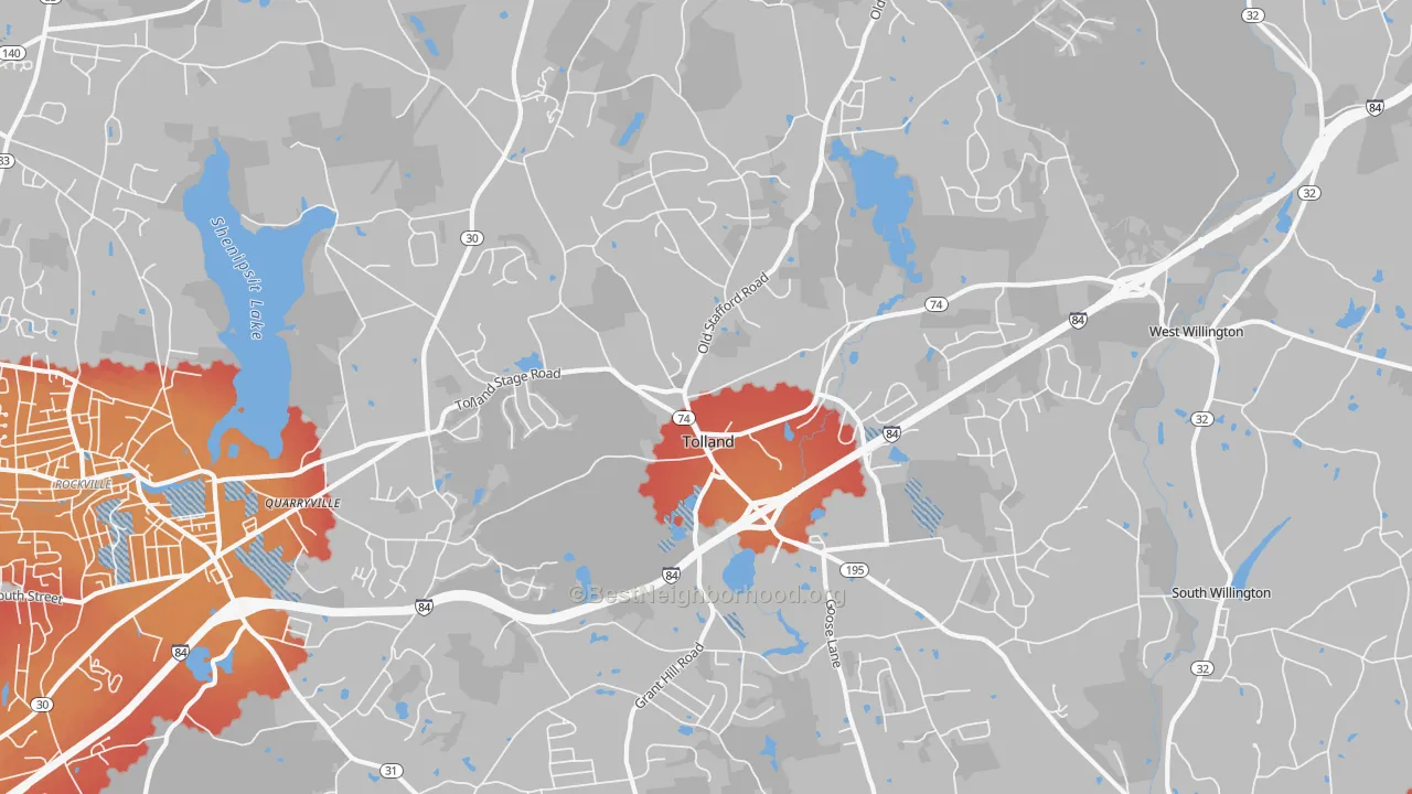 Transit Grade map of Tolland, CT