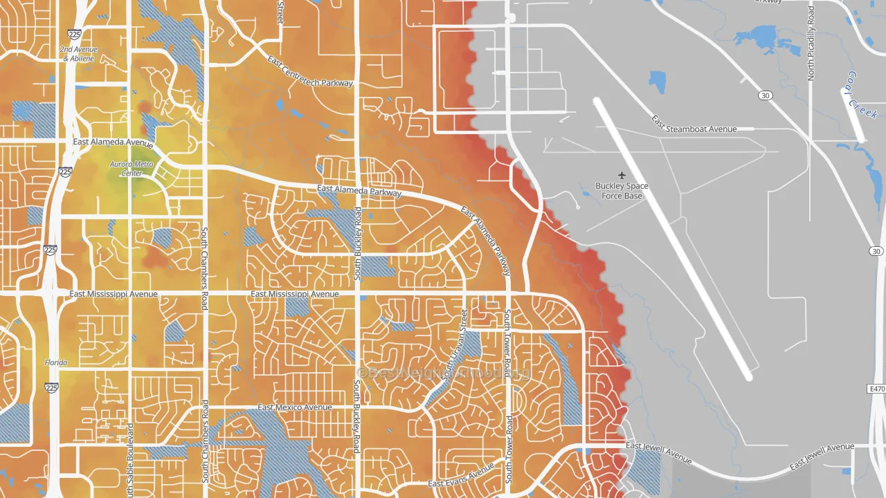 Transit Grade map of Tollgate Overlook, Aurora, CO