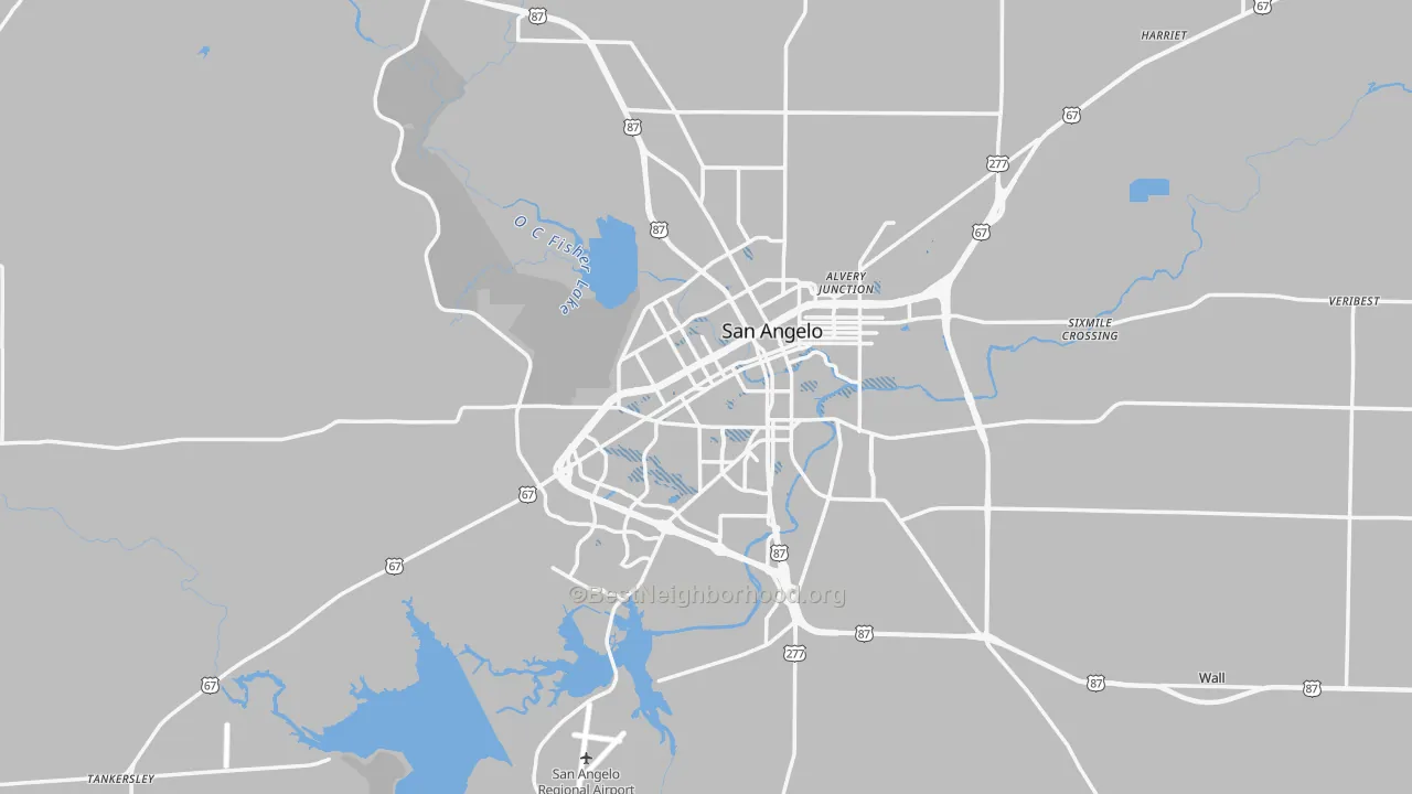 Transit Grade map of Tom Green County, TX