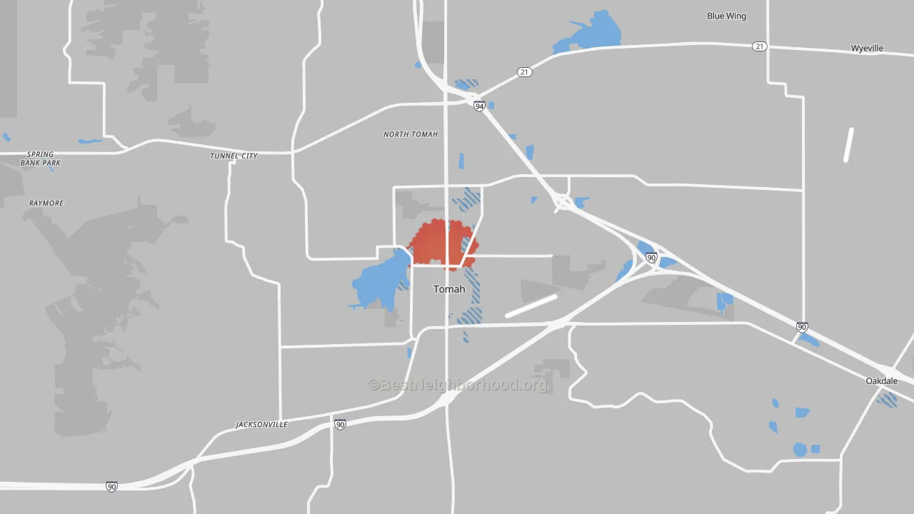 Transit Grade map of Tomah, WI