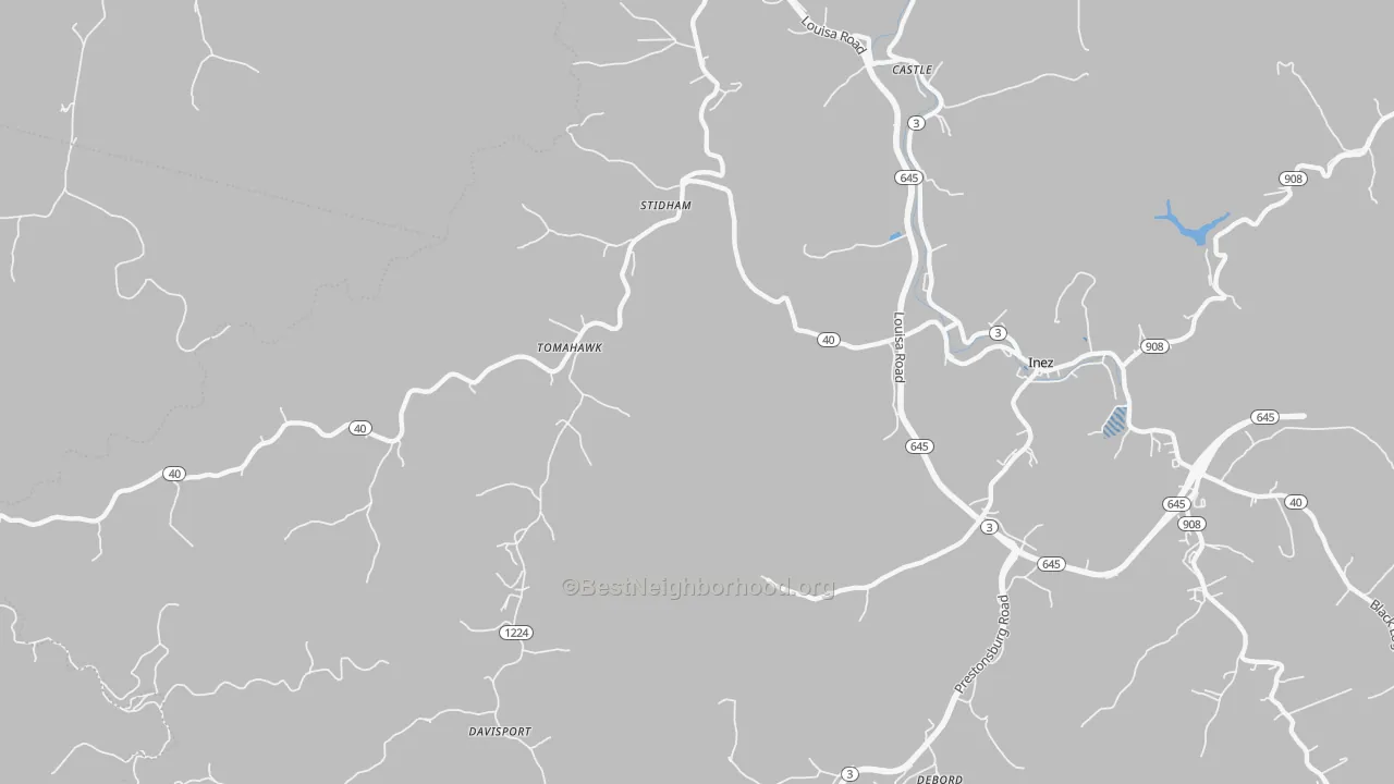 Transit Grade map of Tomahawk, KY