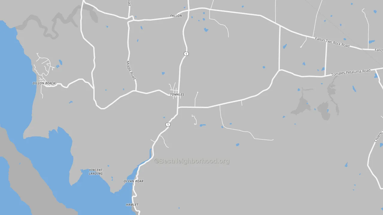 Transit Grade map of Tomales, CA